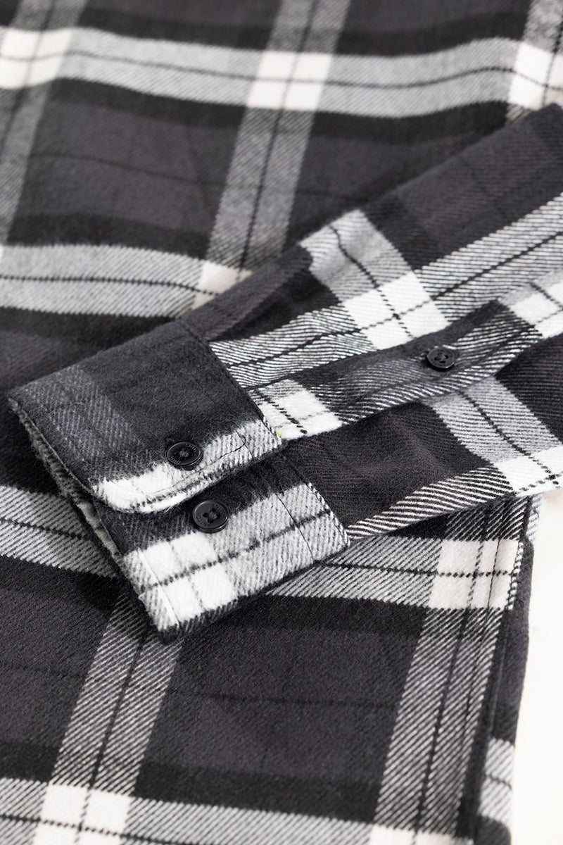 Cosmic Cube Black Flannel Checks Shirt