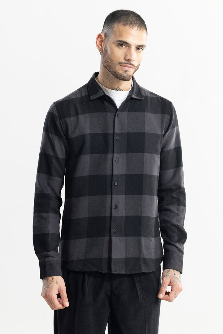 Grid Attire Grey Checks Shirt