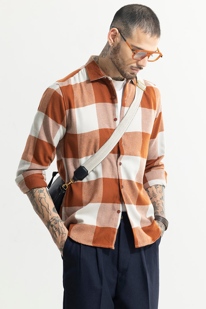 Checkmate Checks Rustic Orange Shirt