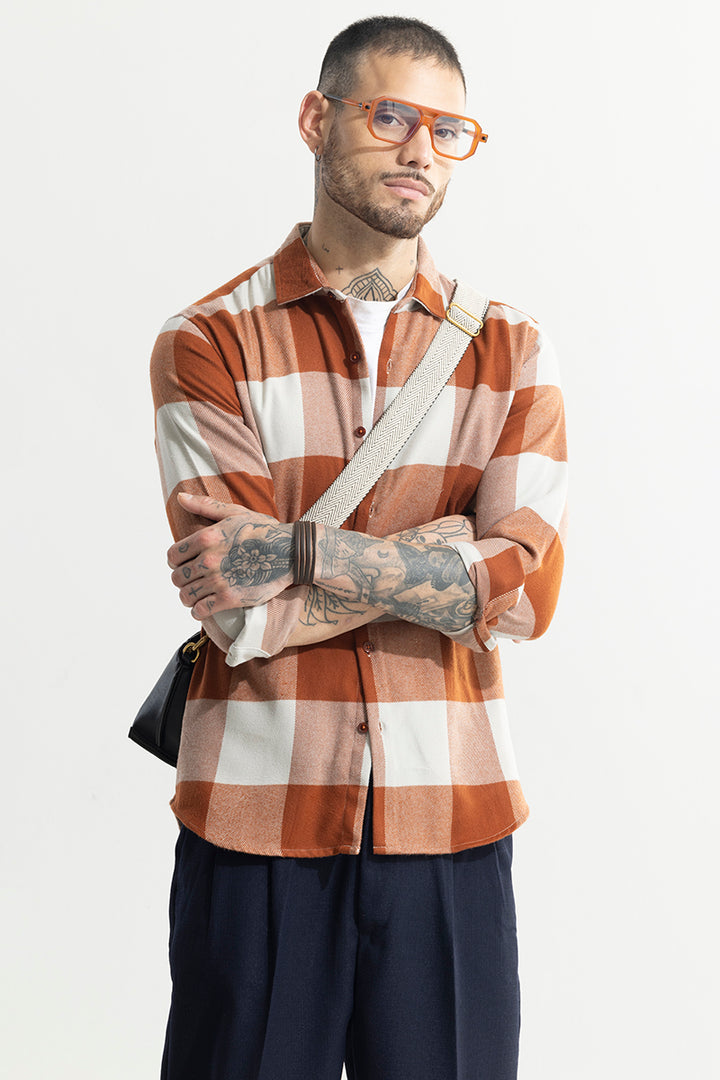 Checkmate Checks Rustic Orange Shirt