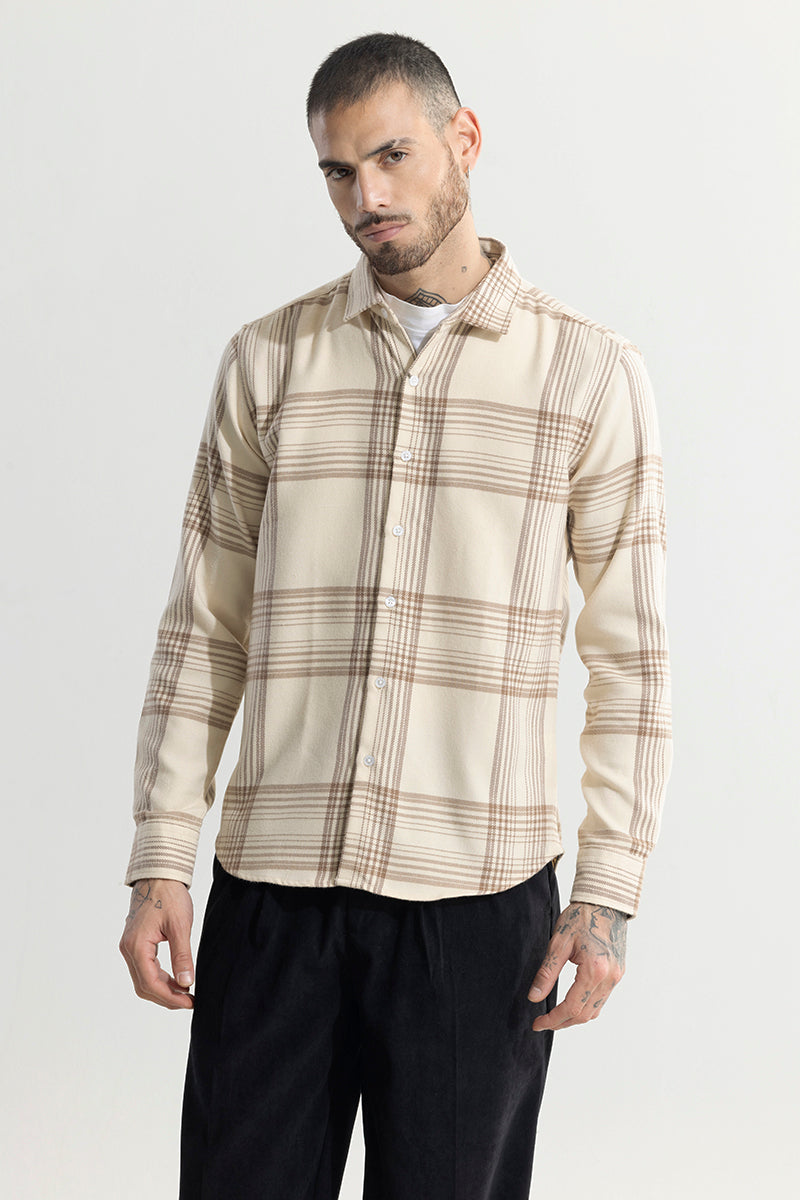 Wide Dupplin Flannel Checks Brown Shirt