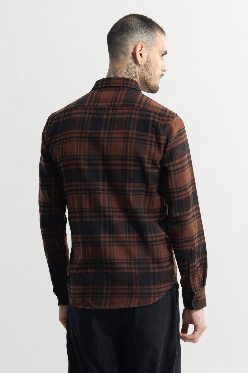 Tartan Grid Brown Checks Shirt