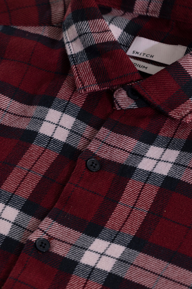 Cosmic Cube Red Flannel Checks Shirt