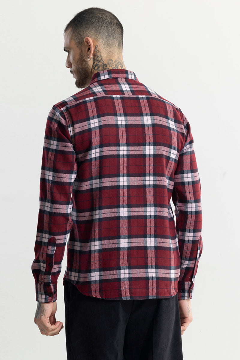 Cosmic Cube Red Flannel Checks Shirt