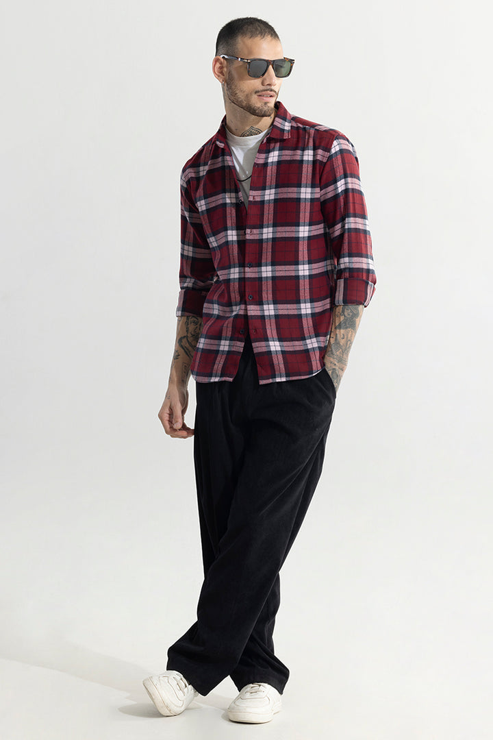 Cosmic Cube Red Flannel Checks Shirt