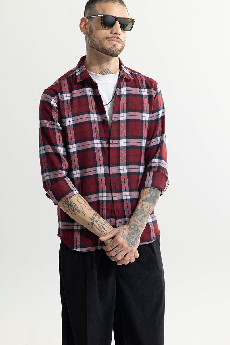 Cosmic Cube Red Flannel Checks Shirt