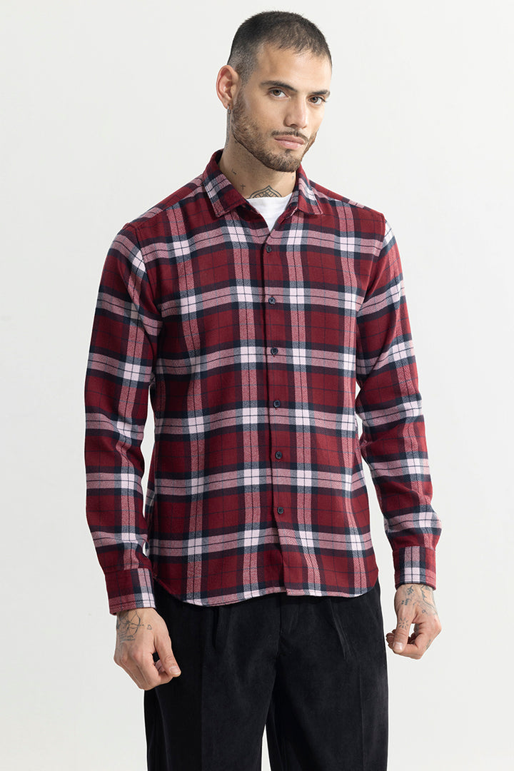 Cosmic Cube Red Flannel Checks Shirt