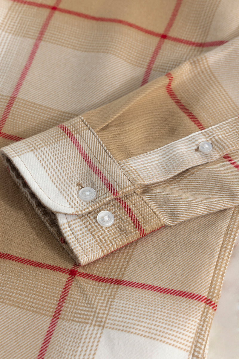 Duet Dupllin Beige Flannel Checks Shirt