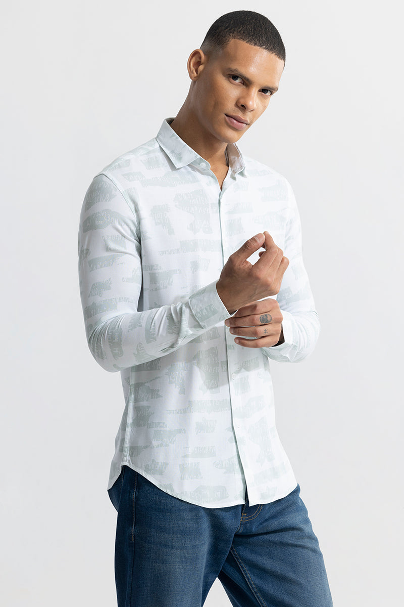 Patchy Print Grey Shirt