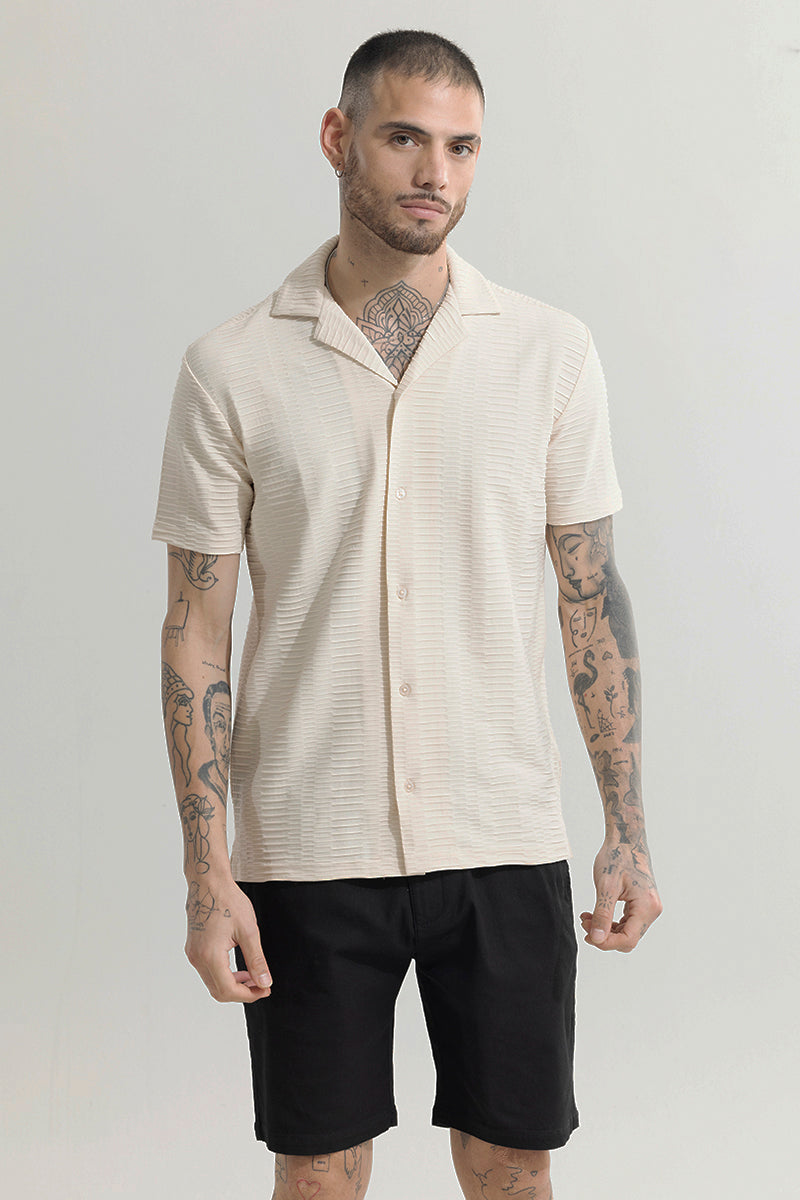 Varying Lines Cream Shirt