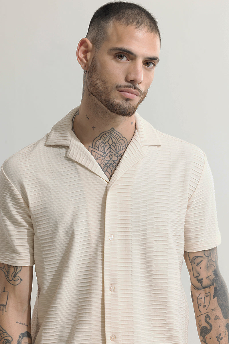 Varying Lines Cream Shirt