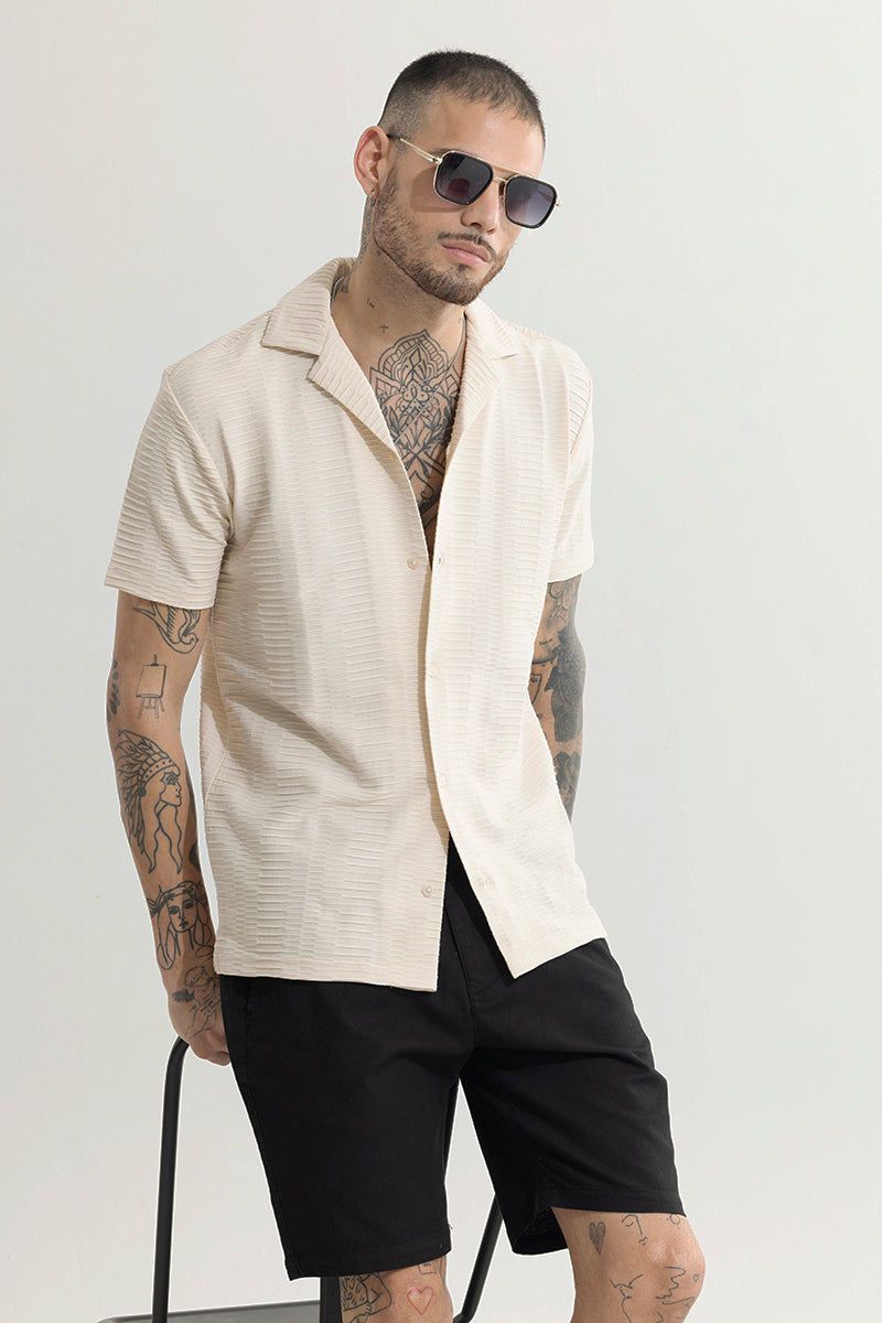 Varying Lines Cream Shirt