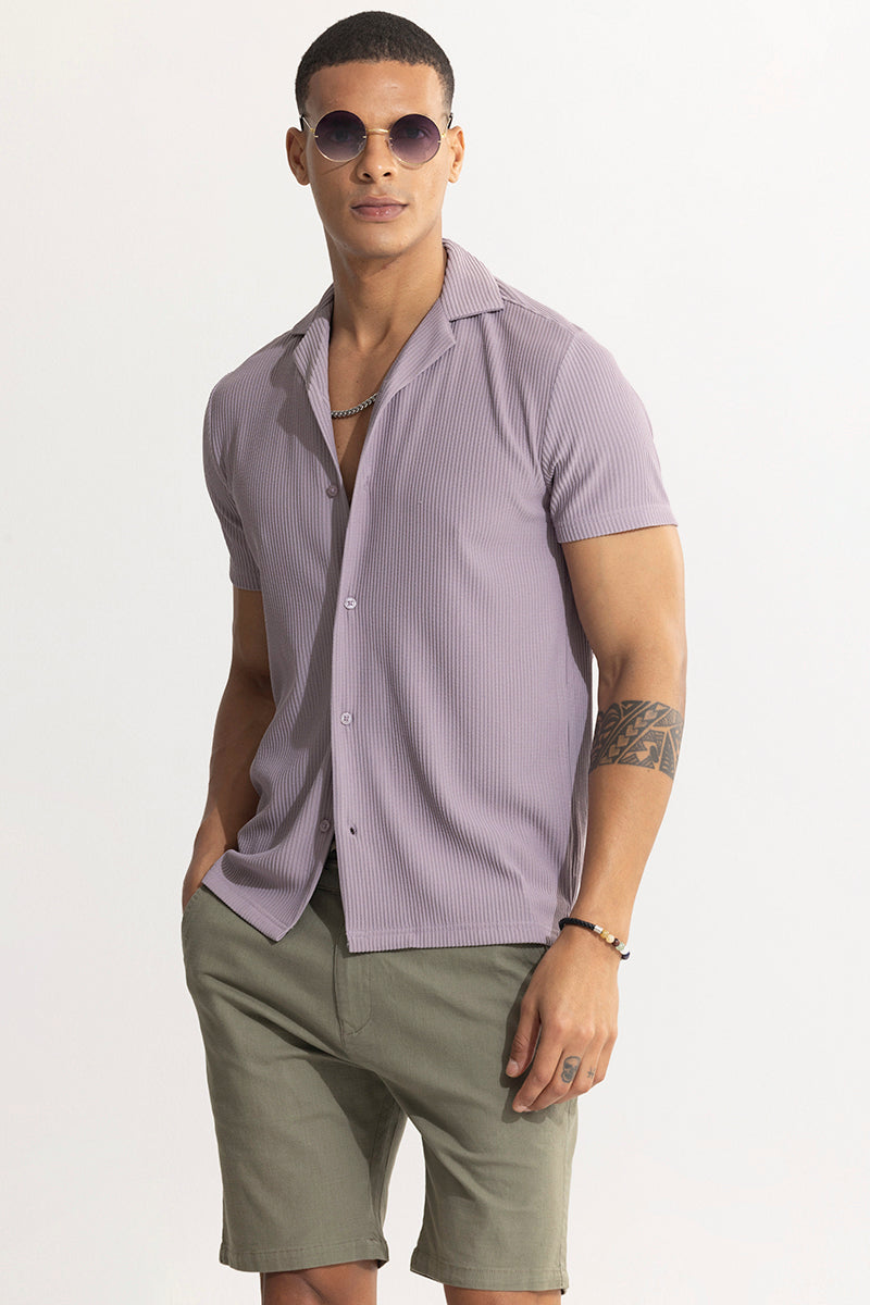 Parallel Rib Purple Shirt