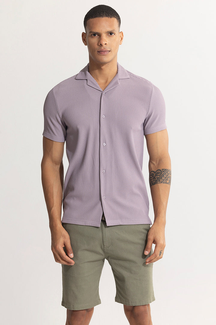 Parallel Rib Purple Shirt