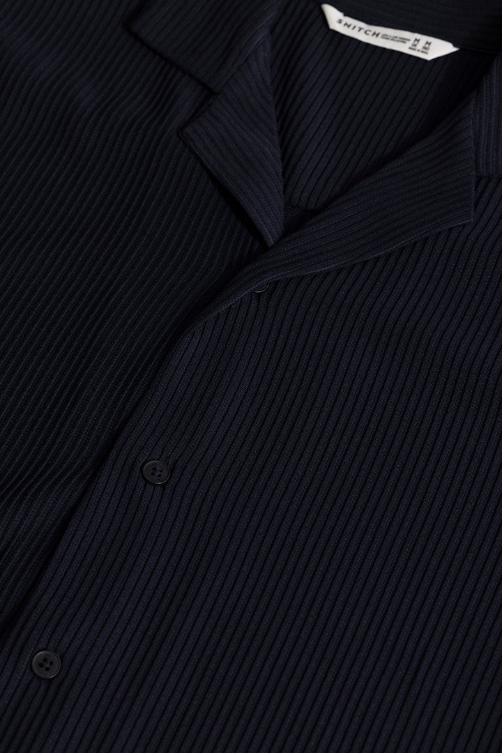 Parallel Rib Navy Shirt