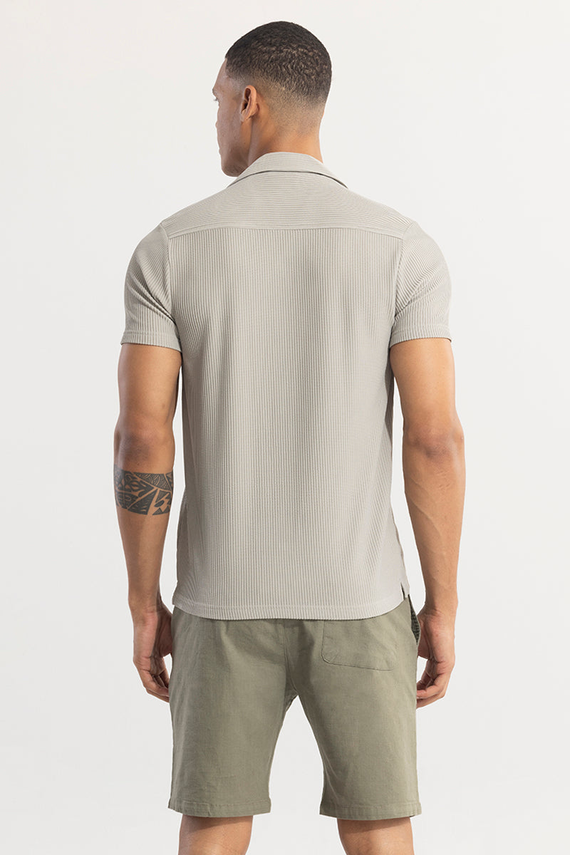 Parallel Rib Cloud Grey Shirt