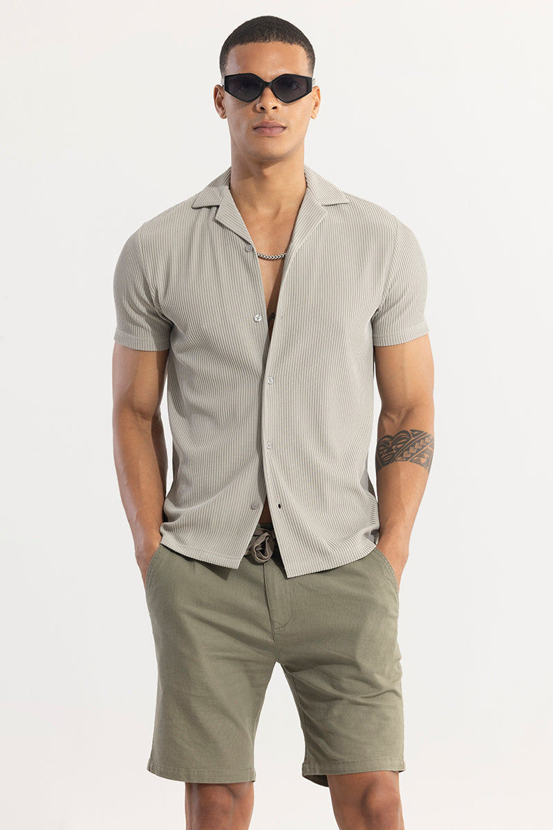 Parallel Rib Cloud Grey Shirt