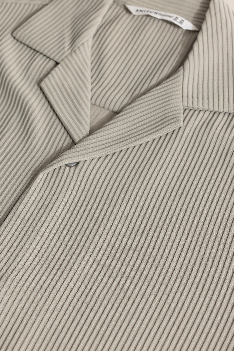 Parallel Rib Cloud Grey Shirt