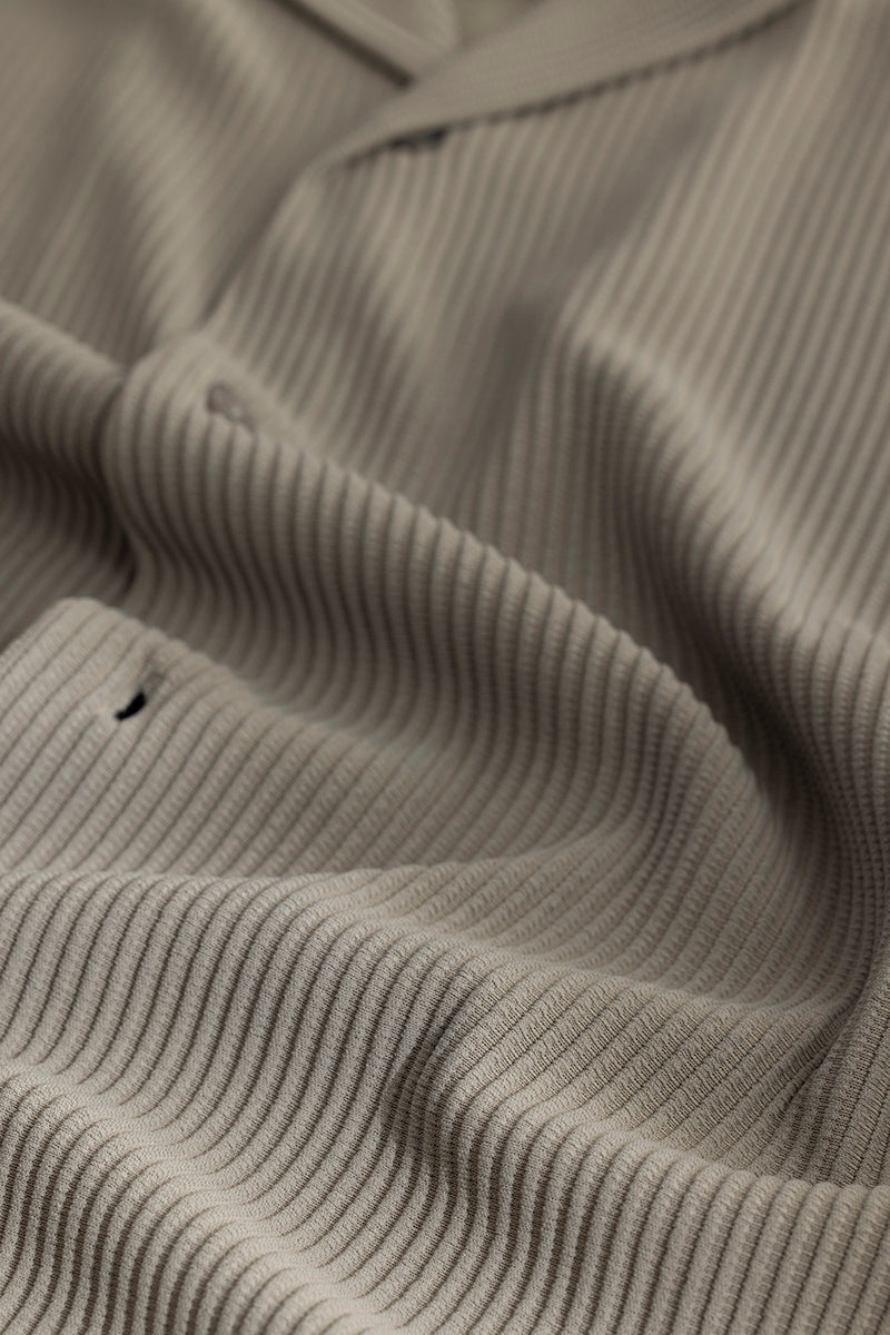 Parallel Rib Cloud Grey Shirt