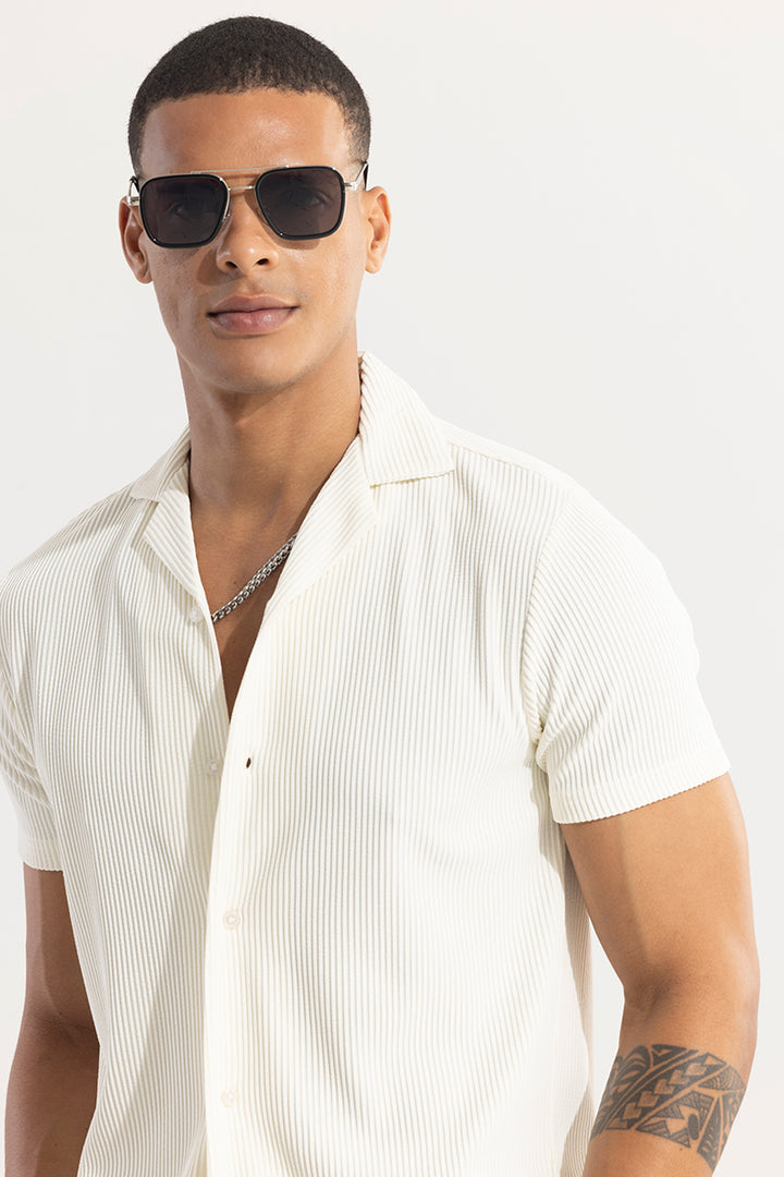 Parallel Rib White Shirt