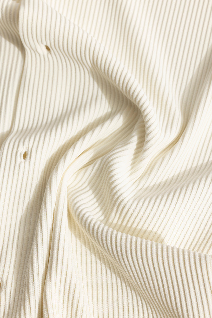 Parallel Rib White Shirt