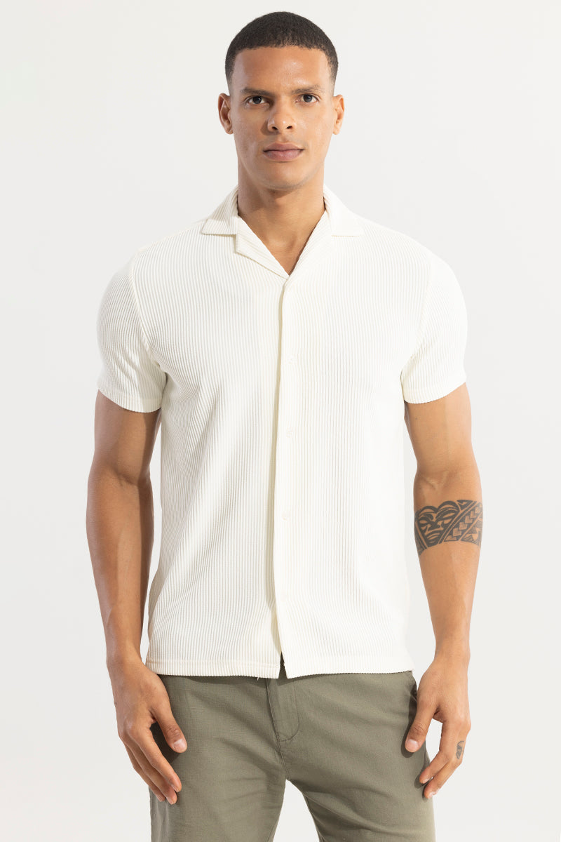 Parallel Rib White Shirt