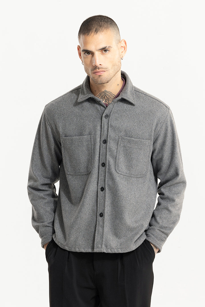 Inferno Ash Grey Wool Overshirt