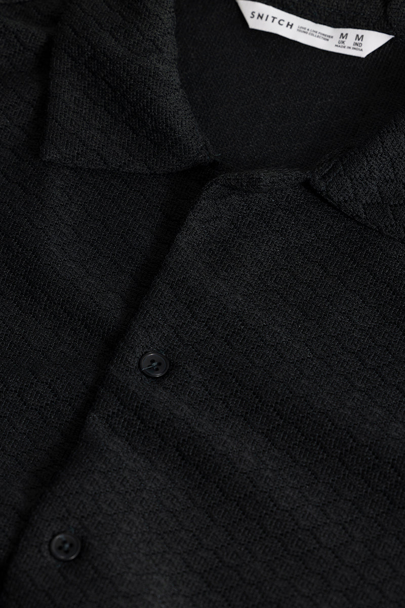 Buy Men's Nector Black Hakoba Shirt Online | SNITCH