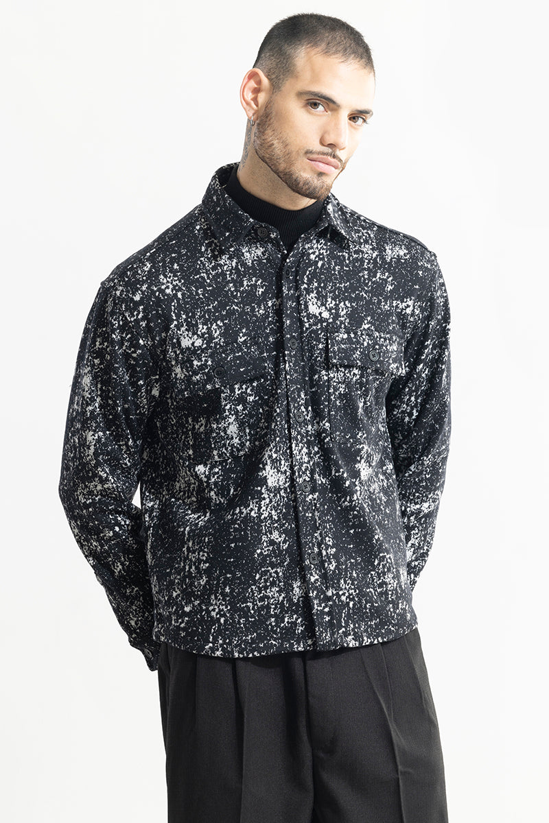 Buy Men's Spoondrift Black Overshirt Online | SNITCH