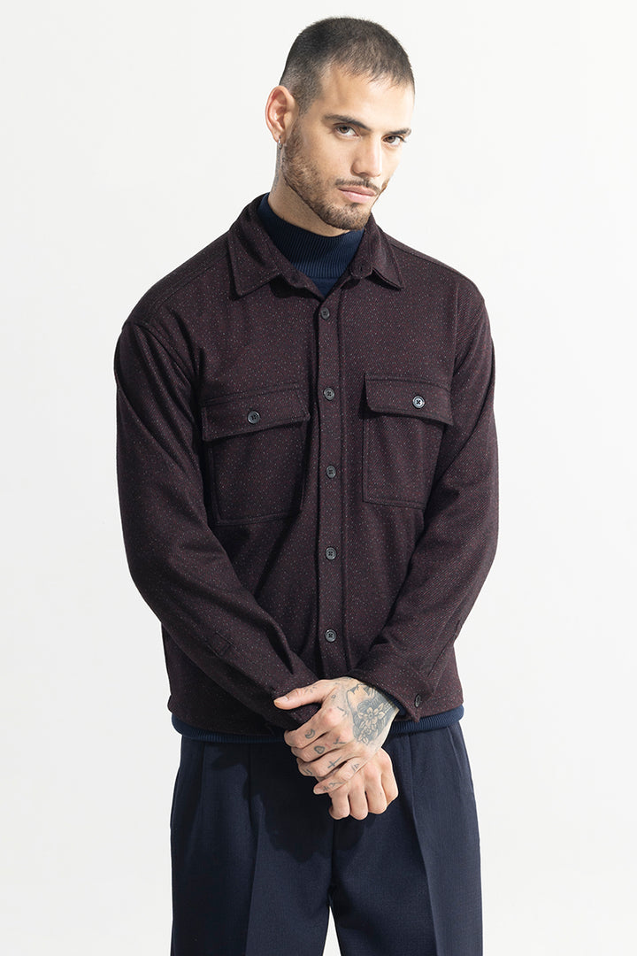 Spoondrift Maroon Overshirt