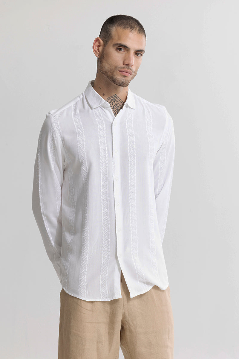 Multi Romb White Stripe Shirt