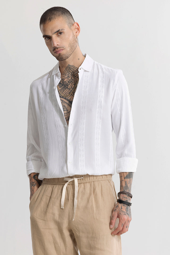 Multi Romb White Stripe Shirt