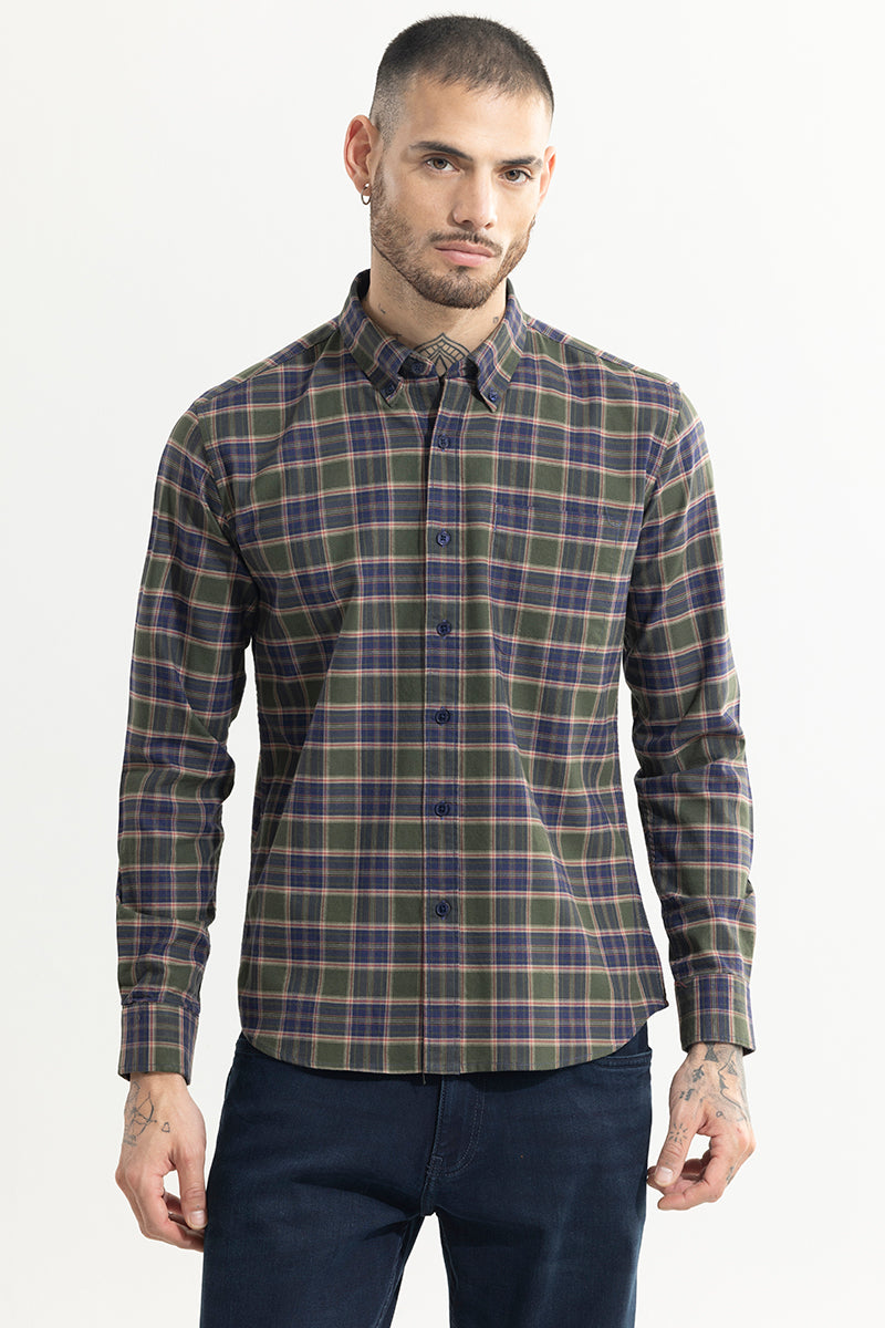 Quardo Checks Olive Shirt