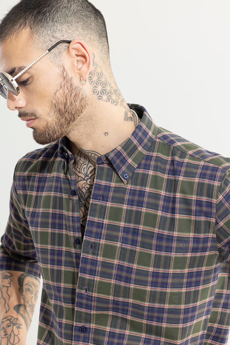 Quardo Checks Olive Shirt