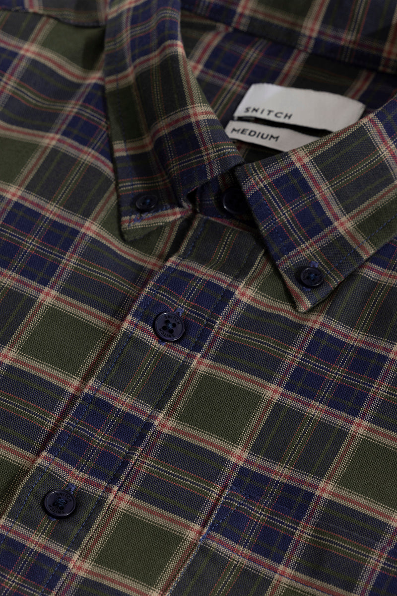 Quardo Checks Olive Shirt