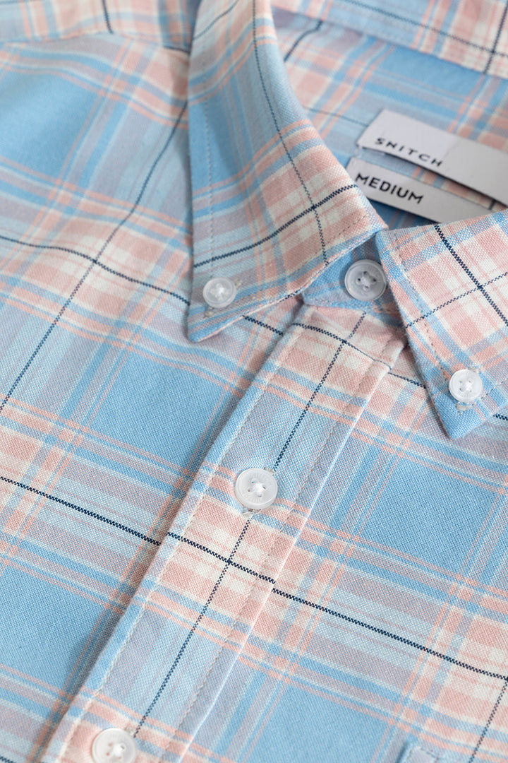 Quardo Checks Sky Blue Shirt