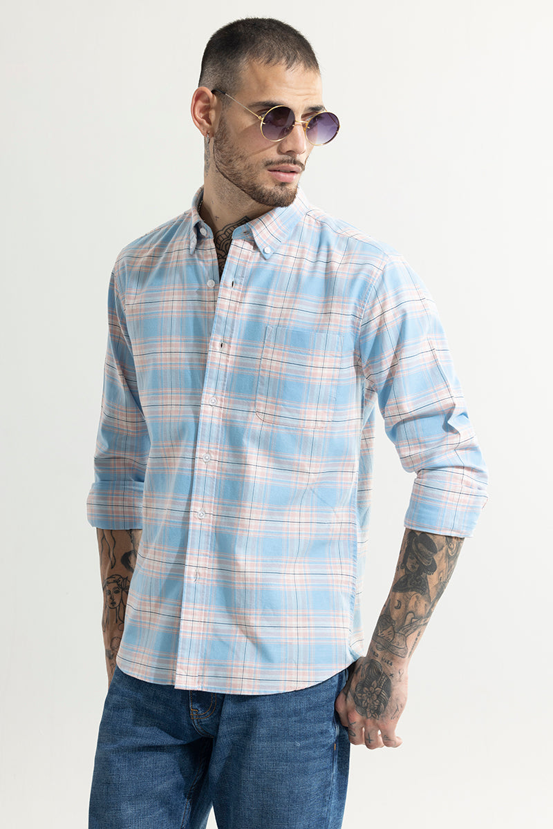 Quardo Checks Sky Blue Shirt