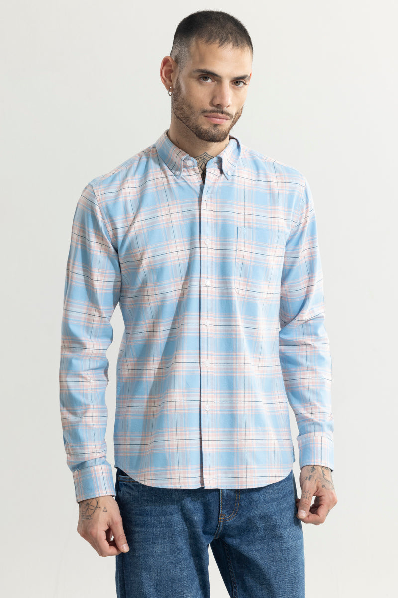 Quardo Checks Sky Blue Shirt