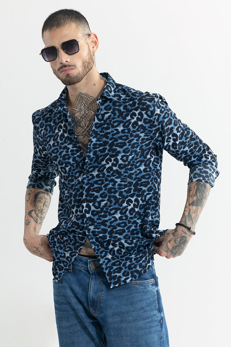 Leopardic Azure Blue Shirt