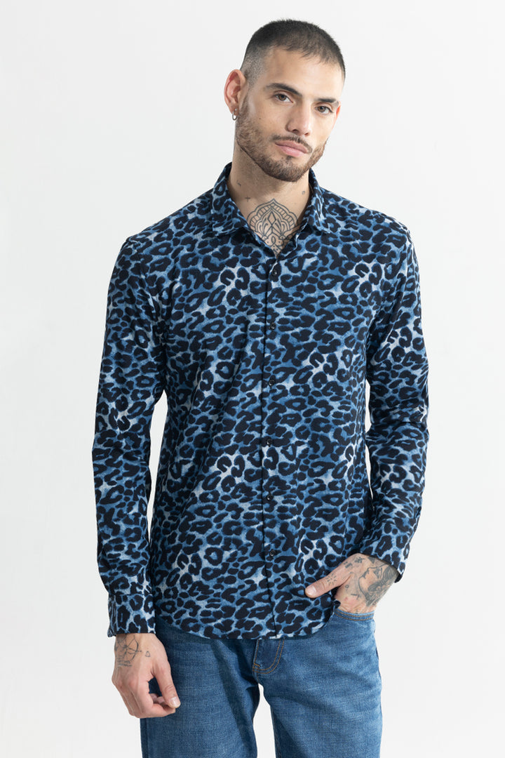 Leopardic Azure Blue Shirt