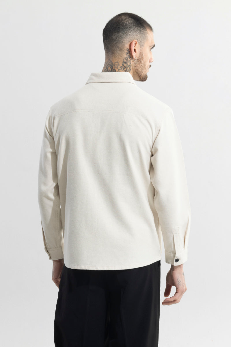 Buy Men's Clyster Off-White Overshirt Online | SNITCH