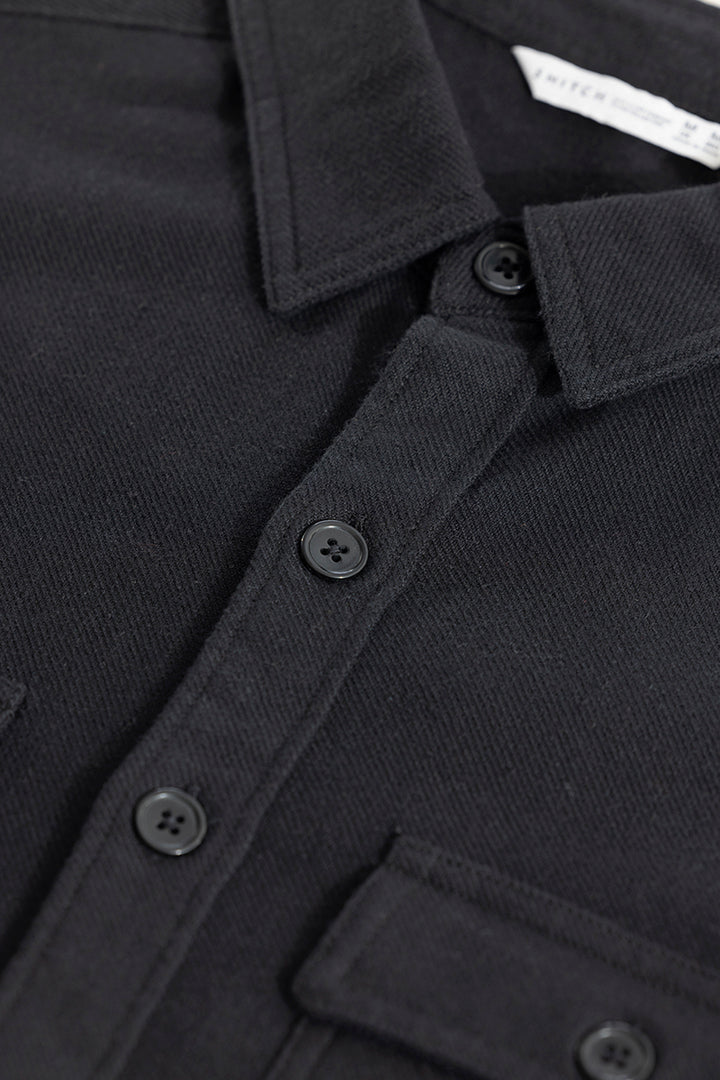 Overflap Black Overshirt