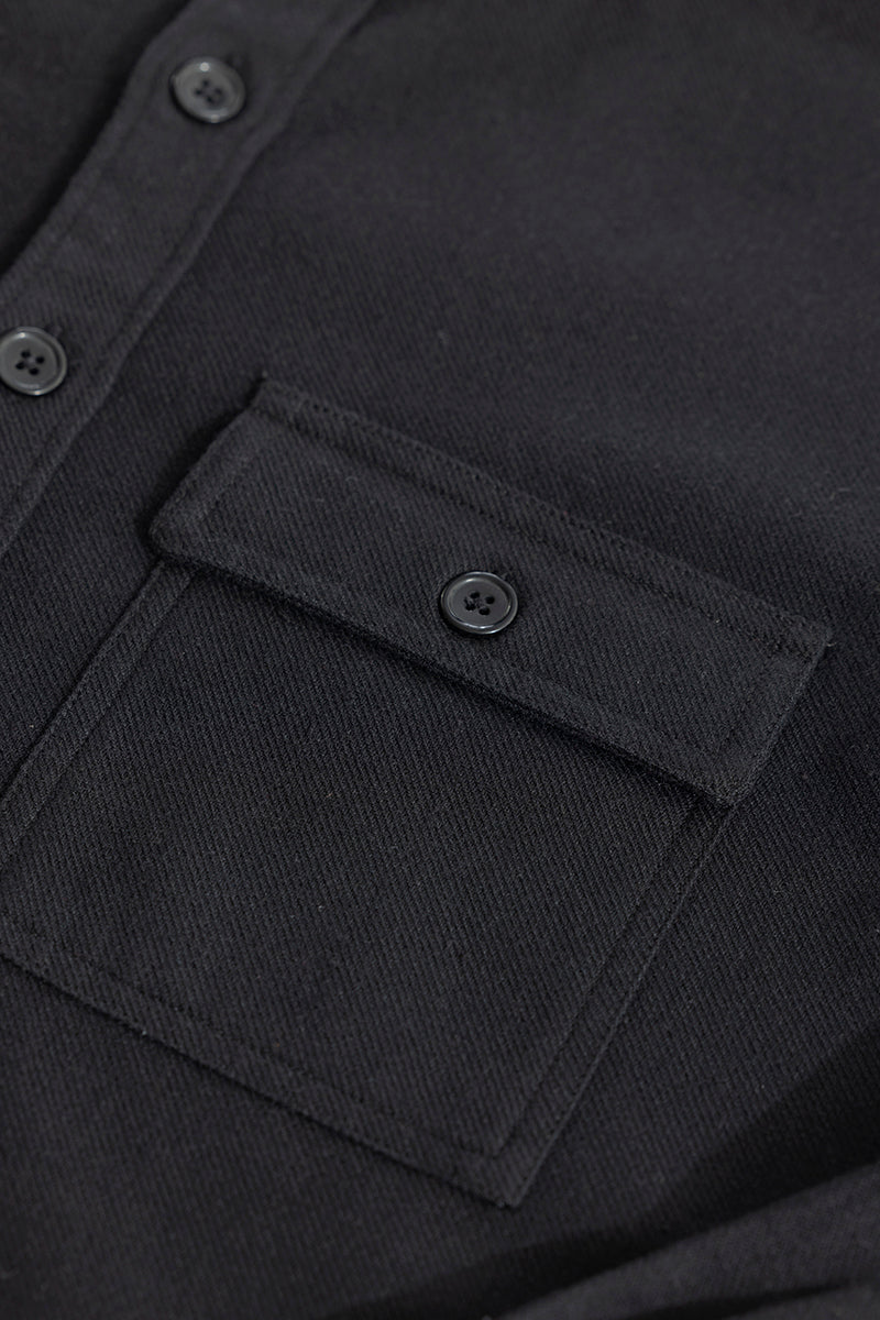 Overflap Black Overshirt