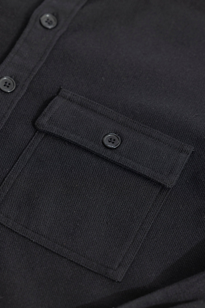 Overflap Black Overshirt