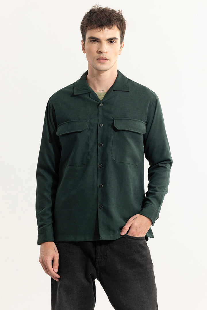 Chenille Green Overshirt