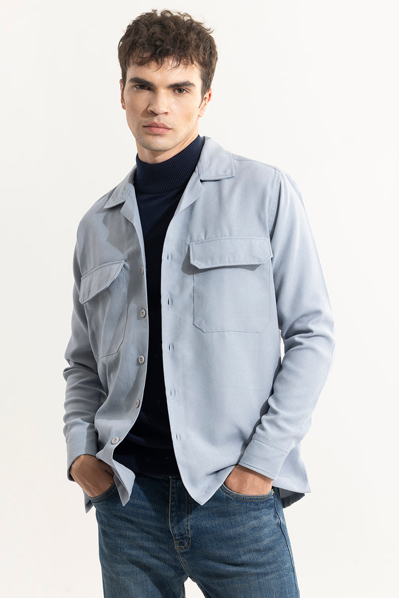 Buy Men's Chenille Grey Overshirt Online | SNITCH