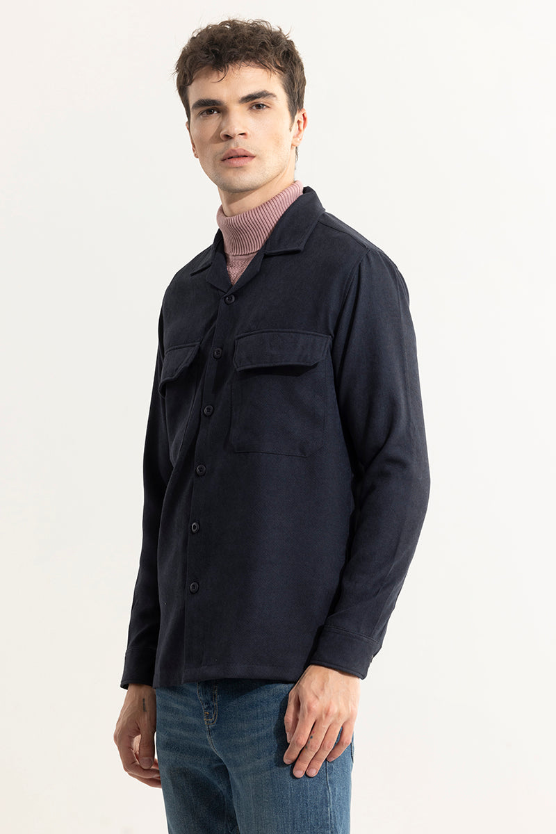 Buy Men's Chenille Ash Grey Overshirt Online | SNITCH