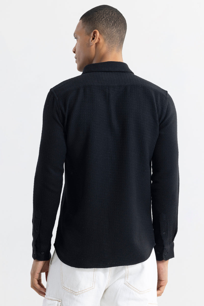 Buy Men's RelaxKnit Black Shirt Online | SNITCH