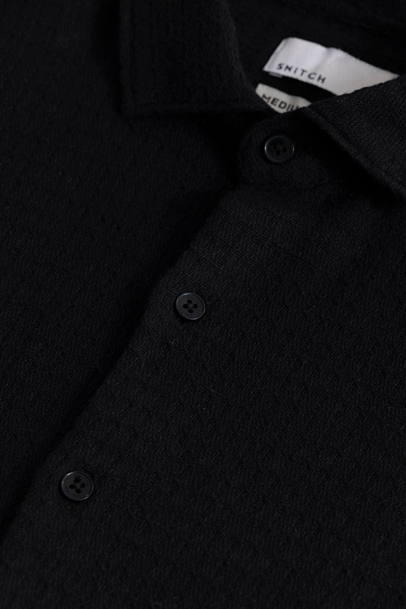 Buy Men's RelaxKnit Black Shirt Online | SNITCH