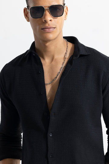 Buy Men's RelaxKnit Black Shirt Online | SNITCH